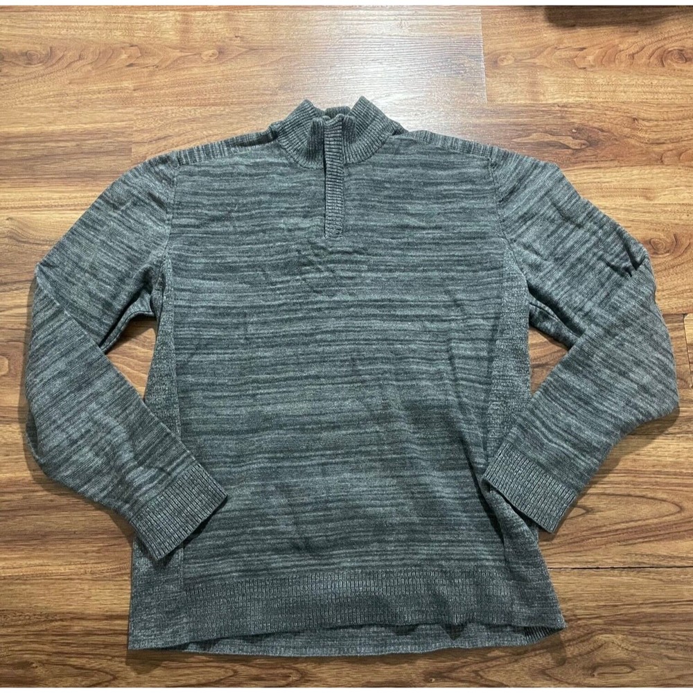 Alfani Regular Fit Sweater Long Sleeve Mock Neck Sweatshirt Mens Gray Size Large